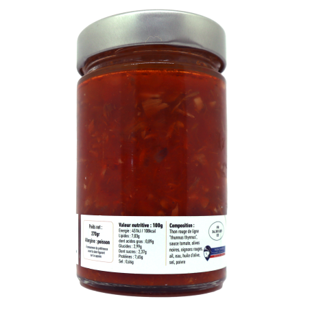 Thon rouge sauce cuisinée aux olives noires 270g