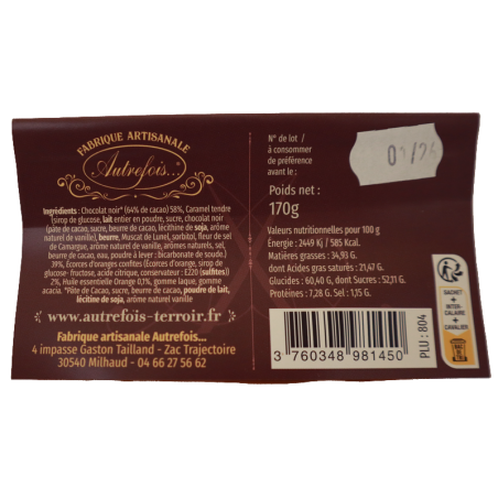 Sachet Cœur Caramel 130g