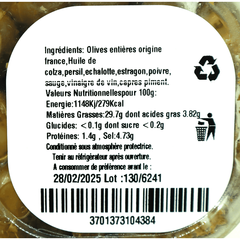 Olives Picholine à l'escabèche 250g
