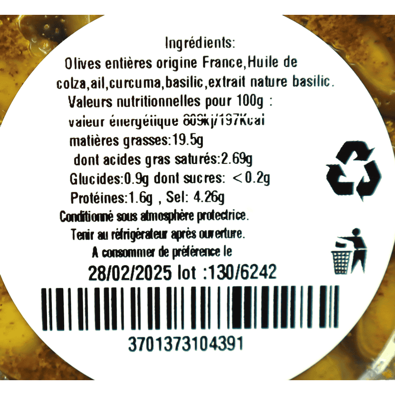 Olives Picholine au pistou 250g