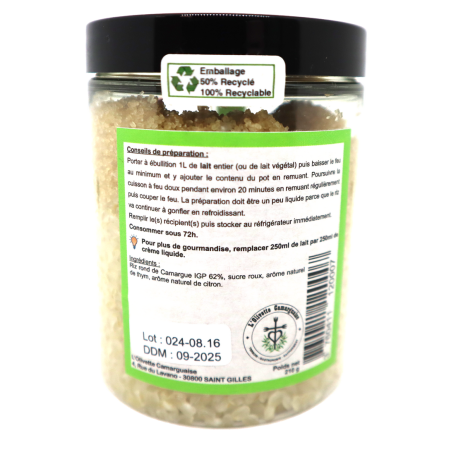 Riz au lait thym et citron 210g