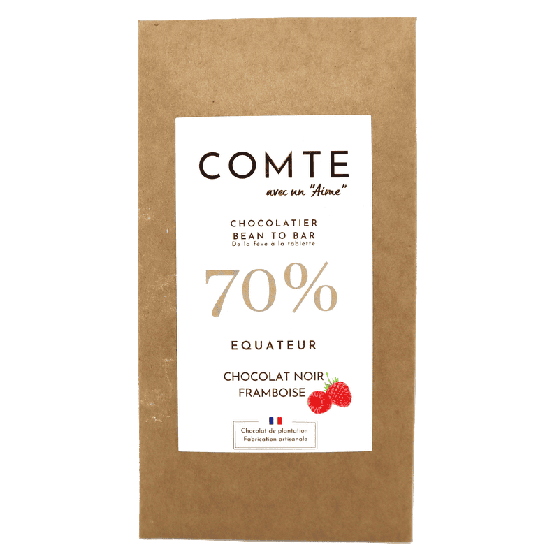 Tablette chocolat 70% Framboise 60g