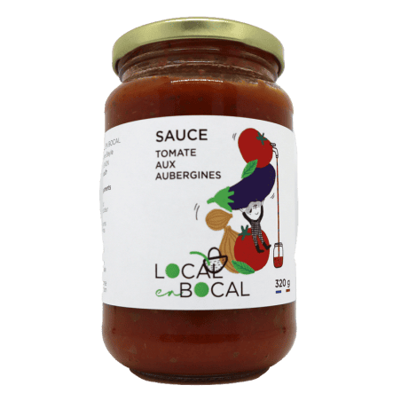 Sauce cuisinée à l'aubergine et au basilic 320g | Mas des agriculteurs