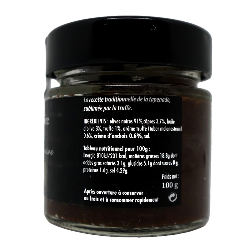 Tapenade noire et truffe 100g | Mas des agriculteurs