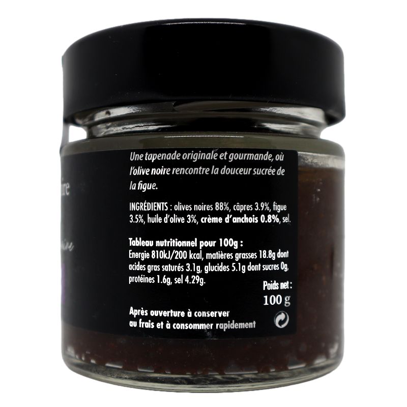 Tapenade noire et Figue 100g | Mas des agriculteurs
