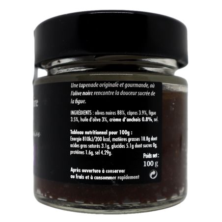 Tapenade noire et Figue 100g | Mas des agriculteurs