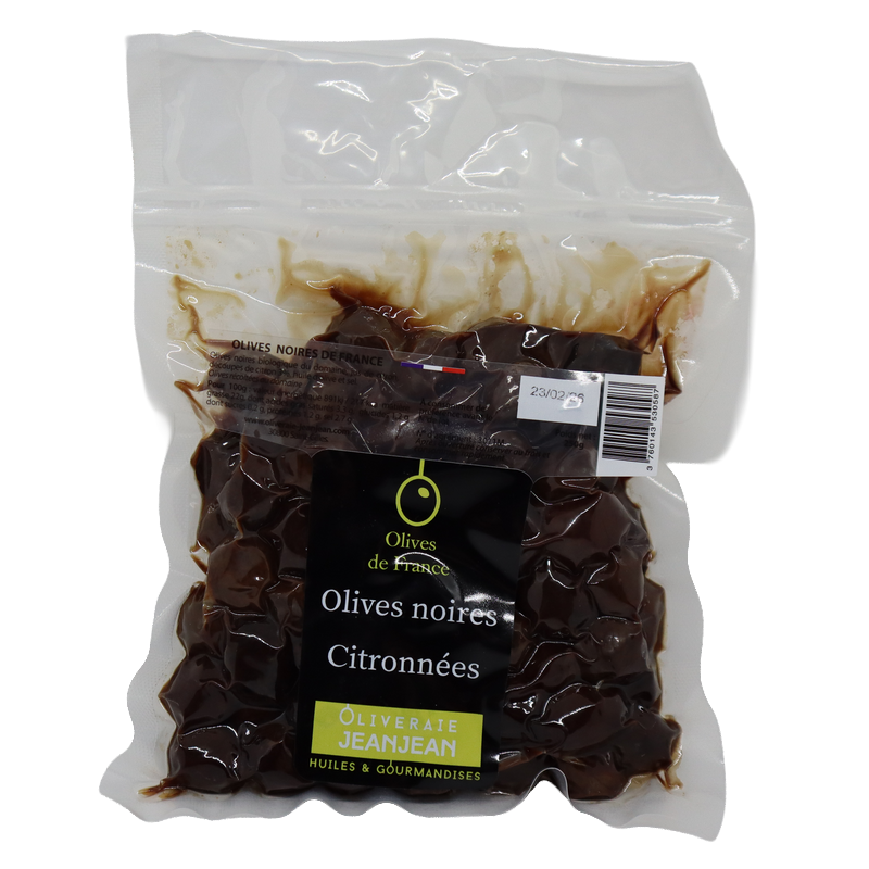 Olives noires citronnées 250g | Mas des agriculteurs
