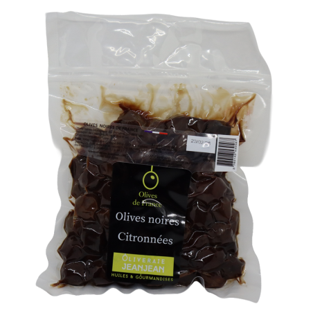 Olives noires citronnées 250g | Mas des agriculteurs