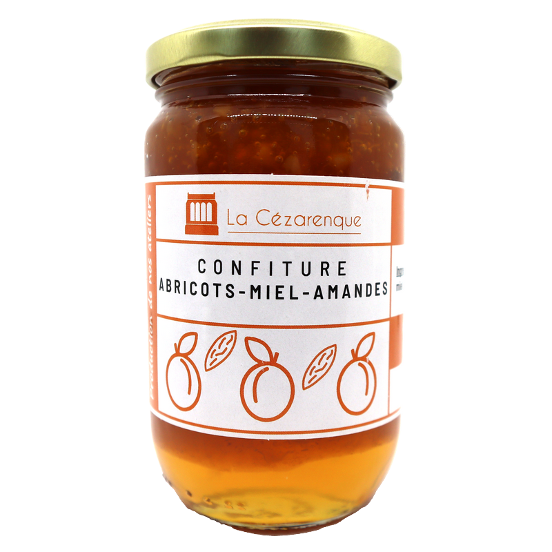 Confiture d'abricots miel amandes 360g | Mas des agriculteurs