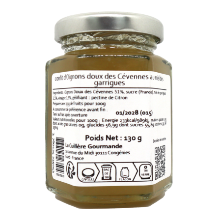 Confit d'oignons doux des Cévennes au miel des Garrigues 130g | Mas des agriculteurs