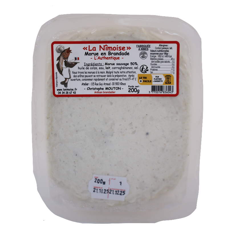 Brandade fraîche Authentique 200g | Mas des agriculteurs