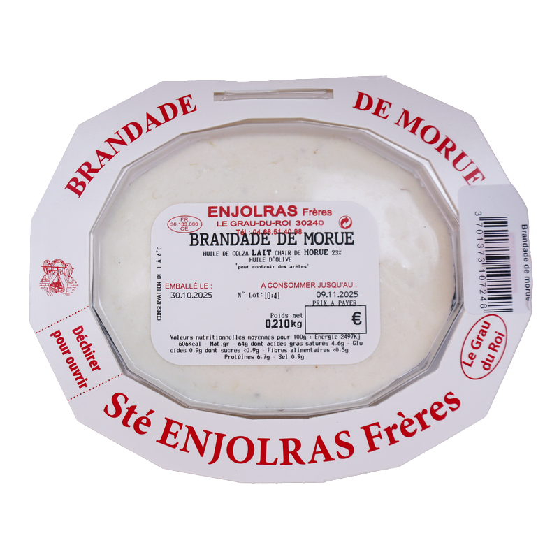 Brandade de morue 210g | Mas des agriculteurs