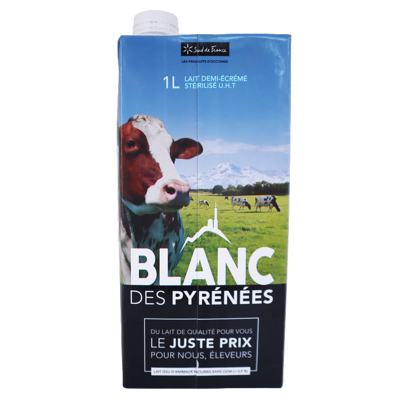 Lait demi-écrémé 1L | Mas des agriculteurs