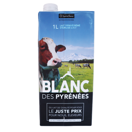 Lait demi-écrémé 1L | Mas des agriculteurs