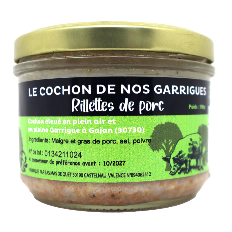 Rillettes de porc 190g | Mas des agriculteurs