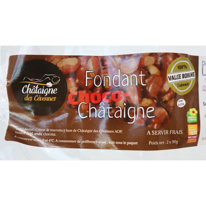 Fondant Choco-Châtaigne 2x90g | Mas des agriculteurs