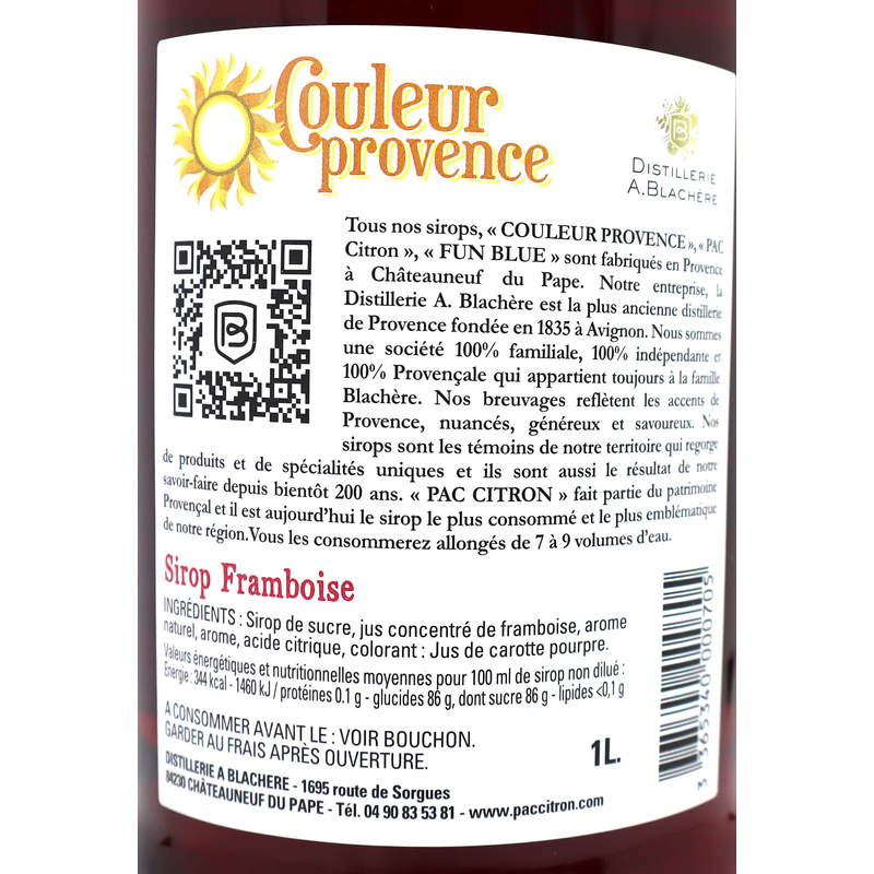 Sirop de framboise 1L | Mas des agriculteurs