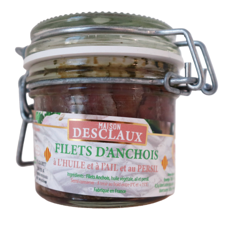 Filet d'anchois à l'huile, ail et persil 115g | Mas des agriculteurs