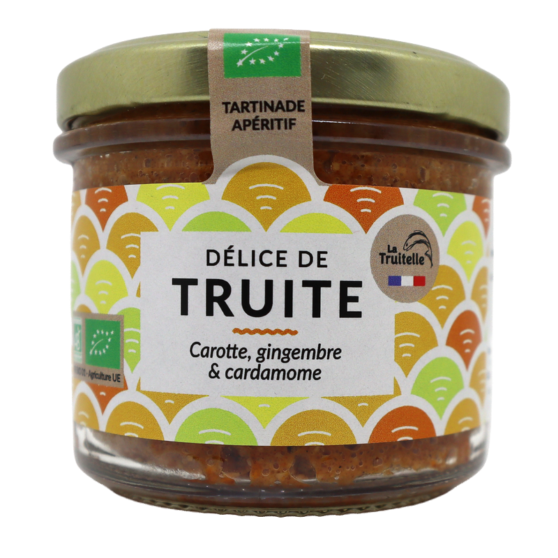 Délice de truite - Carotte, gingembre et cardamome bio 90g | Mas des agriculteurs