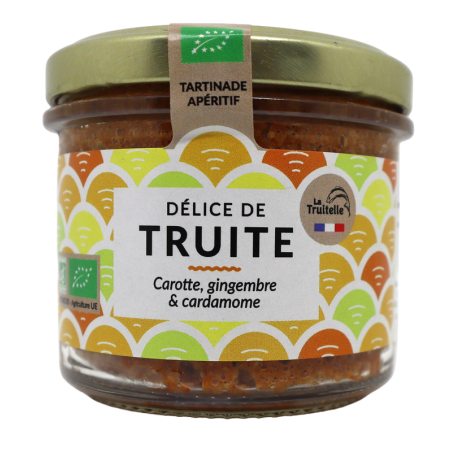 Délice de truite - Carotte, gingembre et cardamome bio 90g | Mas des agriculteurs