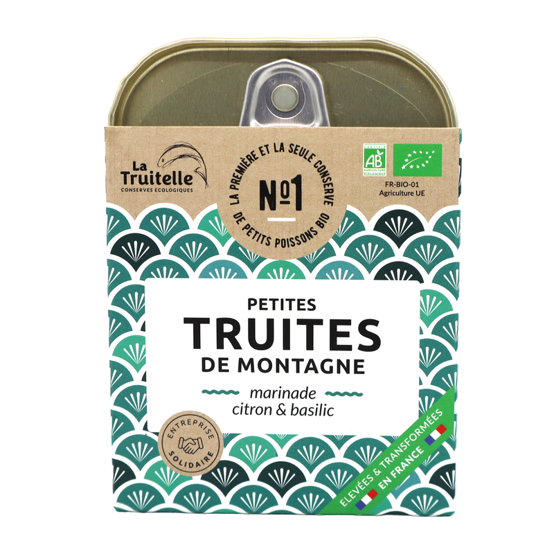 Truites de montagne, marinade citron et basilic bio 100g | Mas des agriculteurs