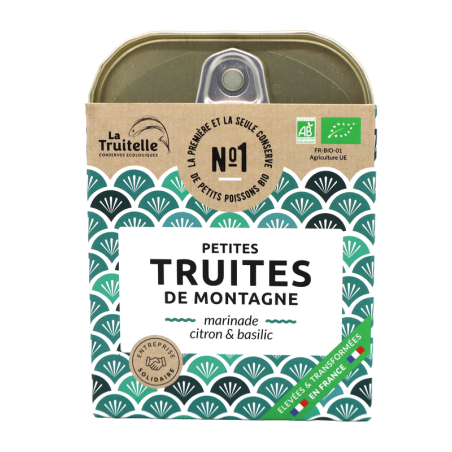 Truites de montagne, marinade citron et basilic bio 100g | Mas des agriculteurs