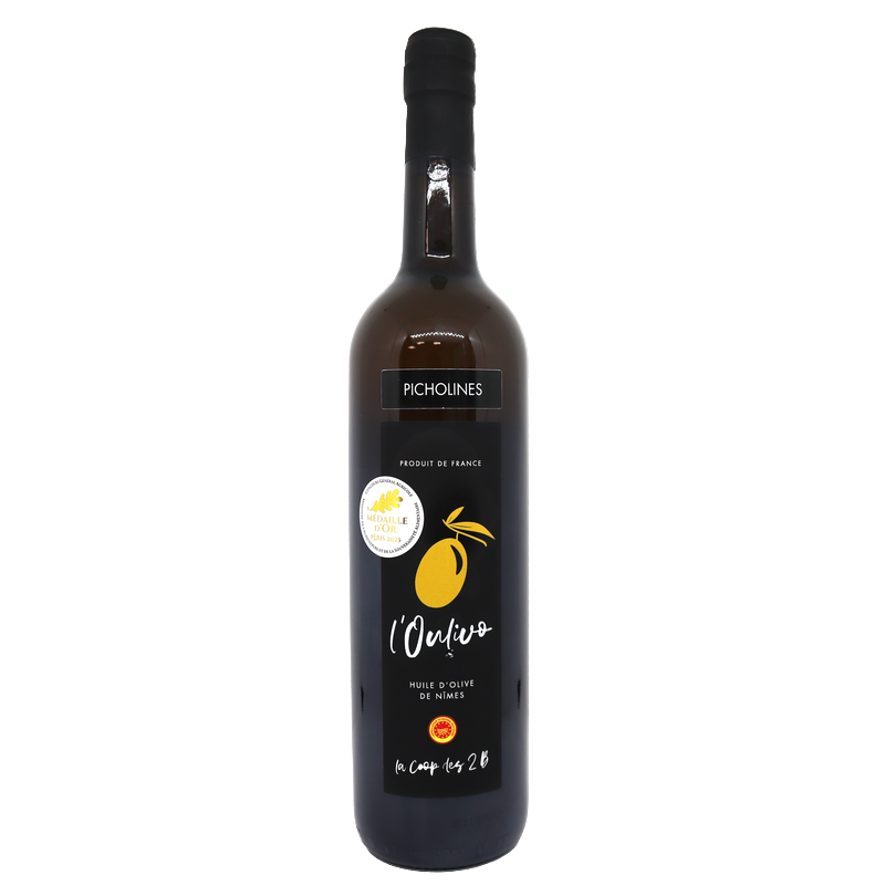 Huile d'olive de Nîmes AOP Picholine en verre 75cl | Mas des agriculteurs