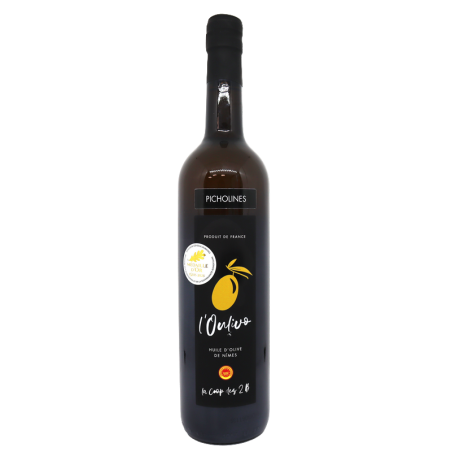 Huile d'olive de Nîmes AOP Picholine en verre 75cl | Mas des agriculteurs