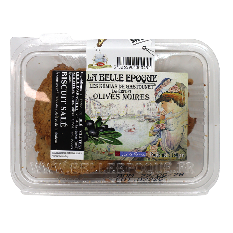 Biscuit salé aux Olives noires 150gr | Mas des agriculteurs