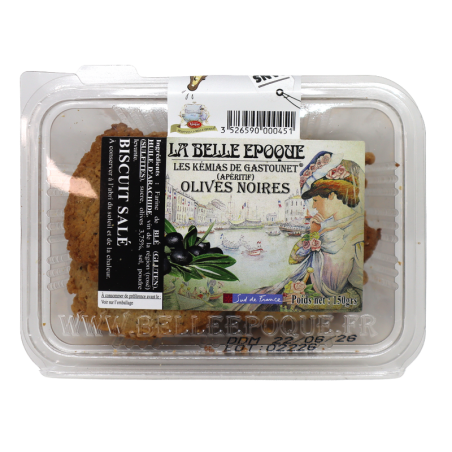 Biscuit salé aux Olives noires 150gr | Mas des agriculteurs