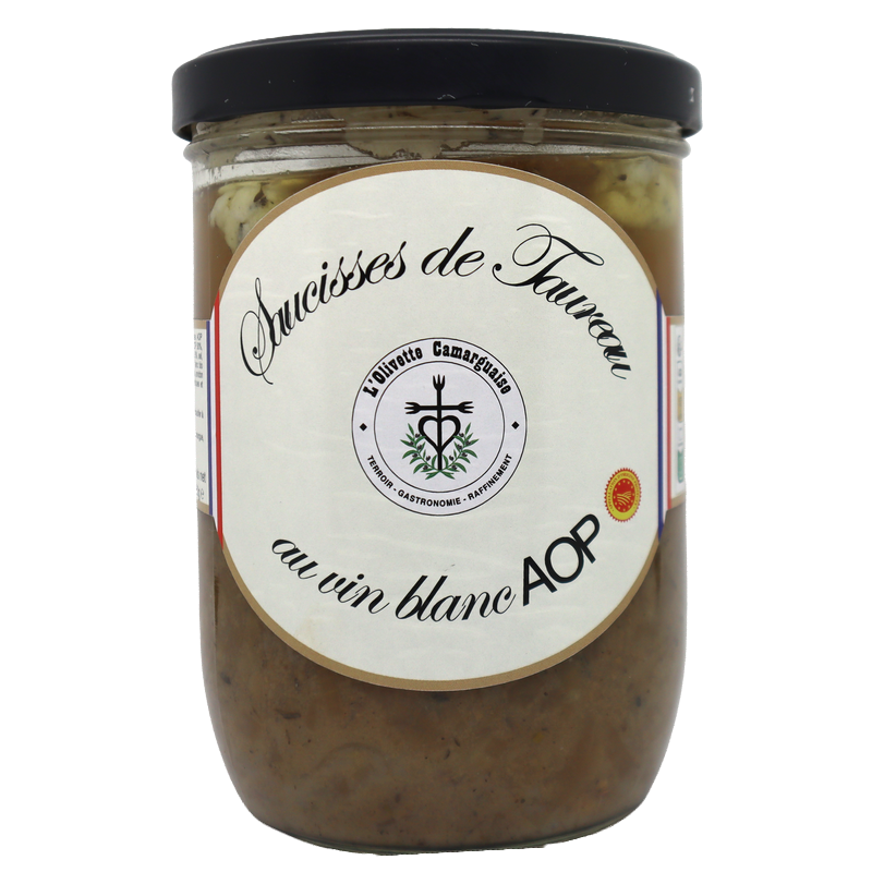 Saucisses de taureau au vin blanc AOP 750g | Mas des agriculteurs