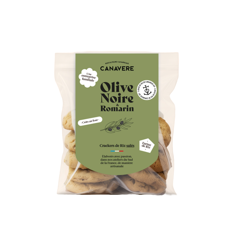 Crackers Olive noire & Romarin 100g | Mas des agriculteurs