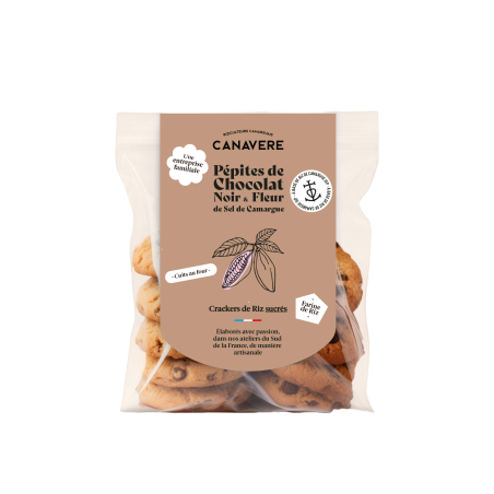 Crackers Pépites de chocolat et fleur de sel 100g | Mas des agriculteurs