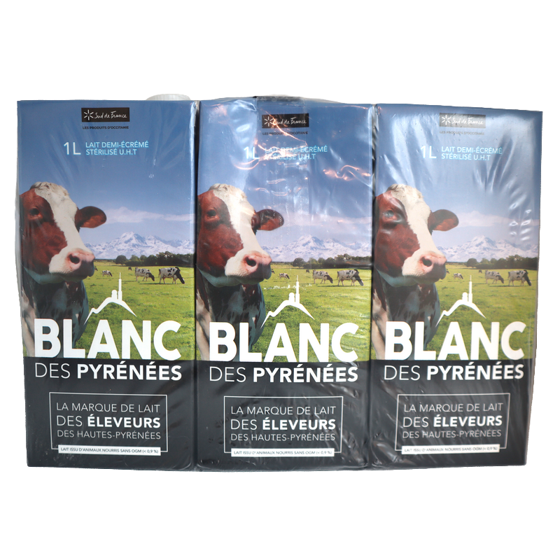 Lait demi-écrémé 6x1L | Mas des agriculteurs