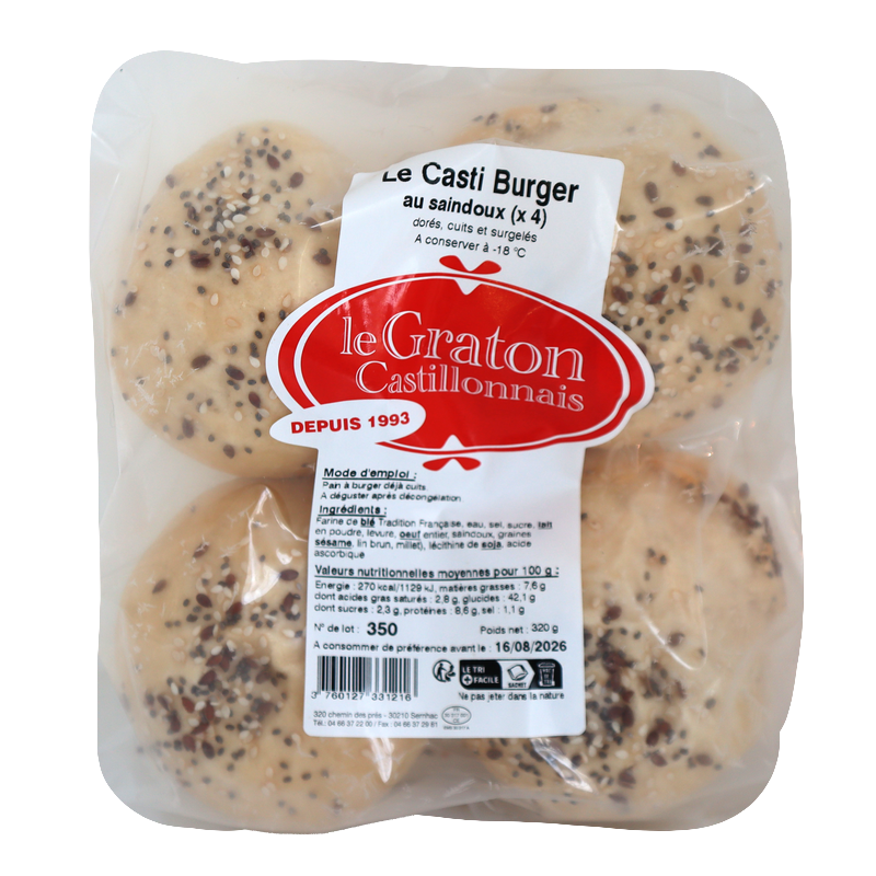 Le casti burger x4 surgelé | Mas des agriculteurs